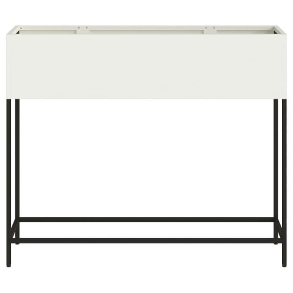 Höjdträdgårdsplanterare Vit 100 x 26 x 82 cm Stål