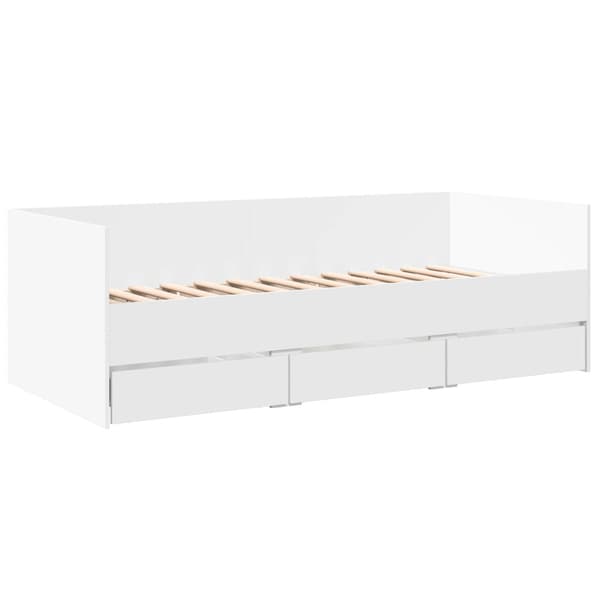 Sängram med förvaring Vit 80 x 200 cm Konstruerat trä