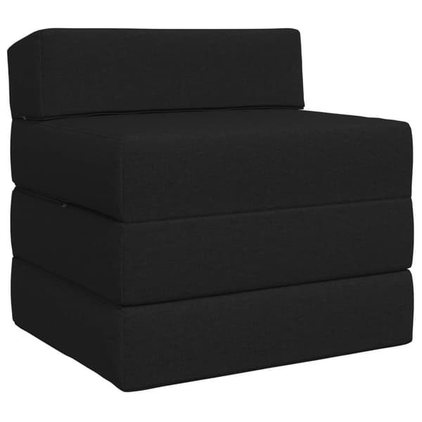 Fällbar Soffbed Svart 200 x 70 x 10 cm Tyg