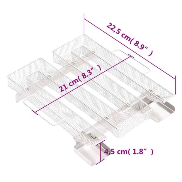 Kallröksgenerator 4-sidig 22,5 cm rostfritt stål