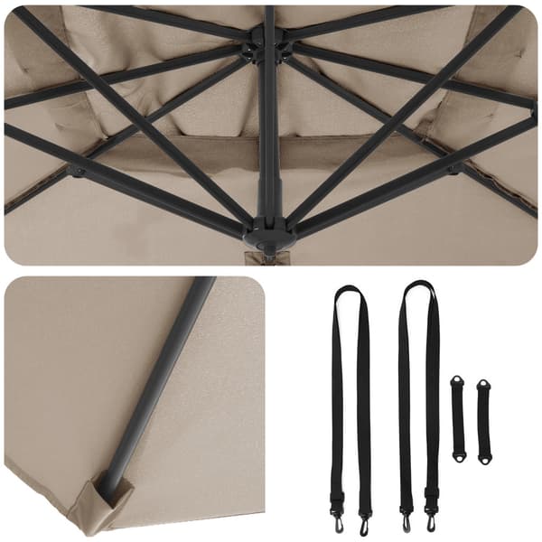 Parasoll Taupe 351 x 250 x 260 cm Polyester och aluminium