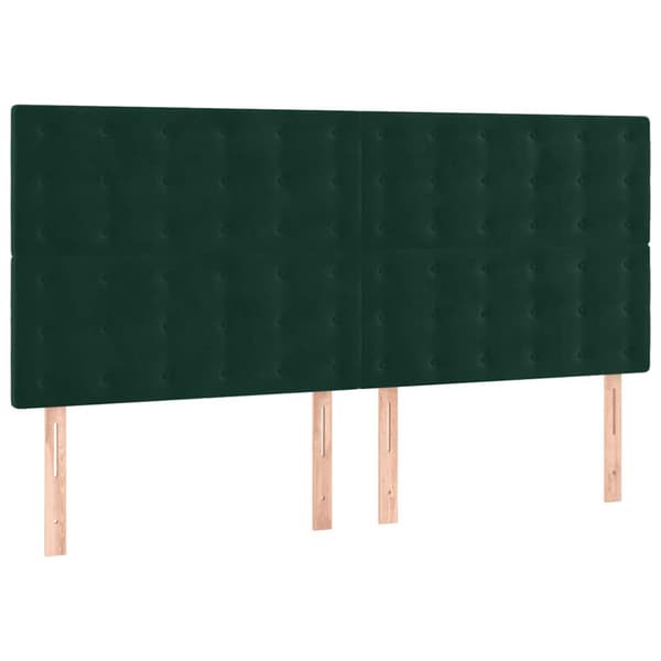 Ramsäng med madrass mörkgrön 180x200 cm sammet
