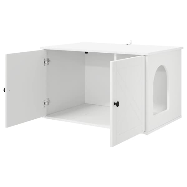 Katt hus Vit 85 x 55 x 50,5 cm Konstruerat trä