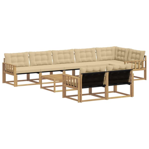 Utomhussoffset 9 pcs Vit och Beige 79 x 79 x 37 cm