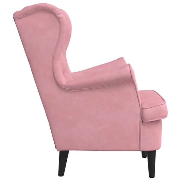 Fåtölj rosa sammet