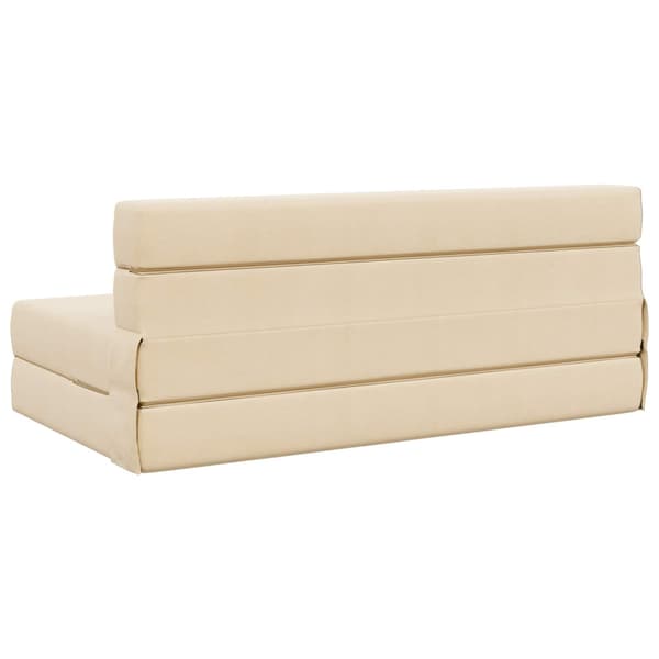 Fällsoffa säng Kräm 203 x 152 x 15 cm Kordread tyg