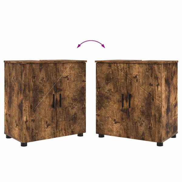 Badrumsmöbelset 4 st Rökt ek 61 x 35 x 64 cm