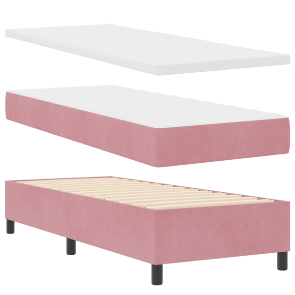 Bäddfjäder med LED-ljusslingor Rosa 80 x 200 cm Sammet