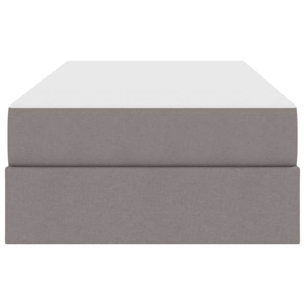 Förvaringssäng med madrass Taupe 90 x 200 cm Polyester