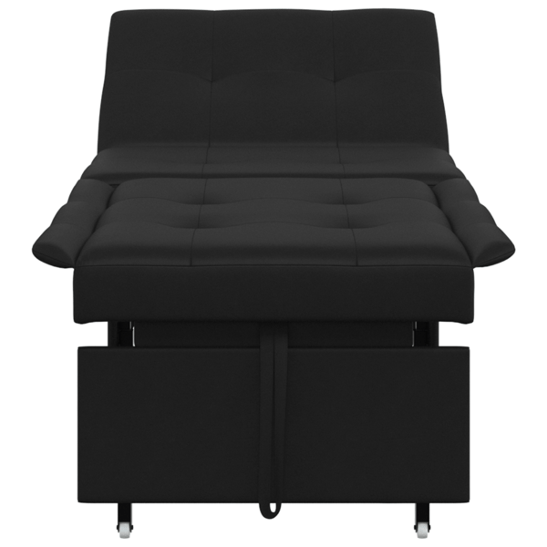 Pull Out Sofa Bed Svart 194 x 67 x 82 cm Mikrofiber