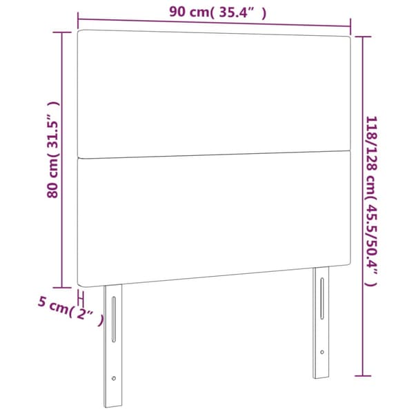Sänggavel mörkgrå 90x5x118/128 cm sammet