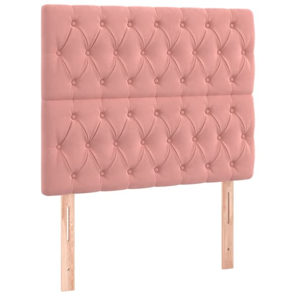 Ramsäng med madrass rosa 90x190 cm sammet