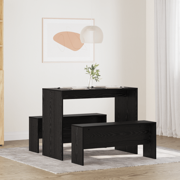 Matgrupp 2 pcs Svart ek Konstruerat trä