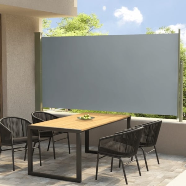 Infällbar sidomarkis 160x300 cm grå