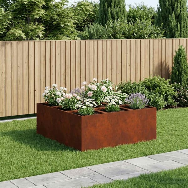 Trädgårdsplanterare Rostig 100 x 100 x 20 cm