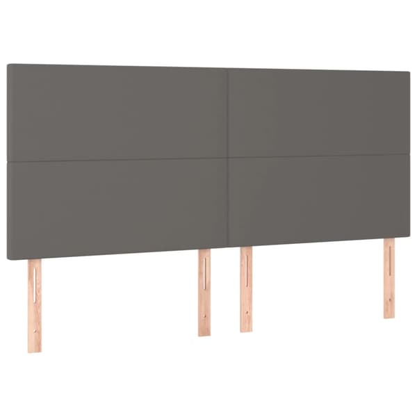 Ramsäng med madrass grå 200x200 cm konstläder
