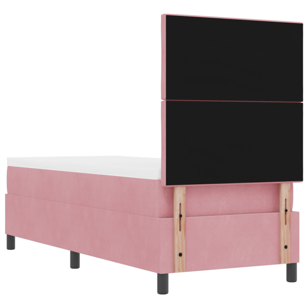 LED Box Säng med huvudgavel Rosa 80 x 200 cm Sammet