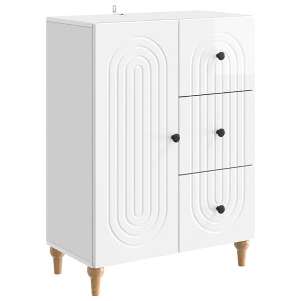 Sideboard Vit högglans 66 x 34,5 x 90 cm Konstruerat trä