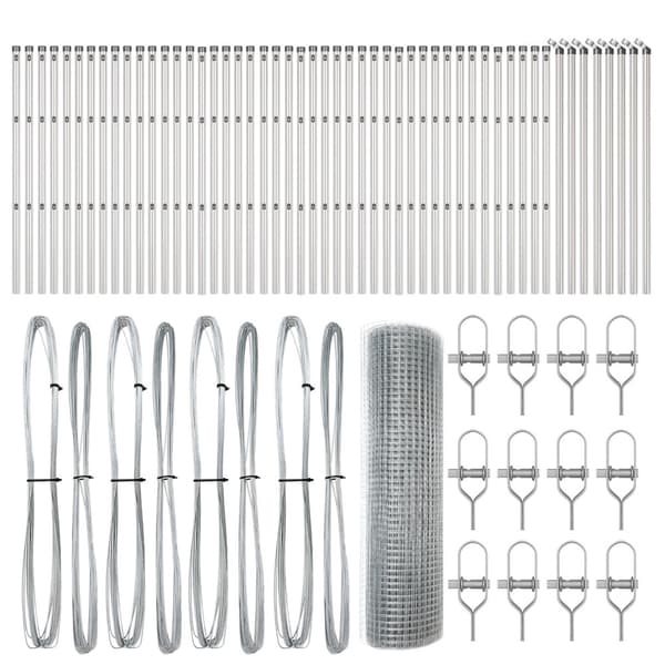 Stängselstolpe Silver 100 x 0,6 m (19 x 19 mm nät) Stål