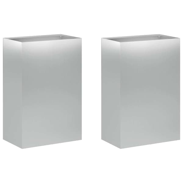 Trädgårdsplanterare 2 st Silver 50 x 40 x 75 cm