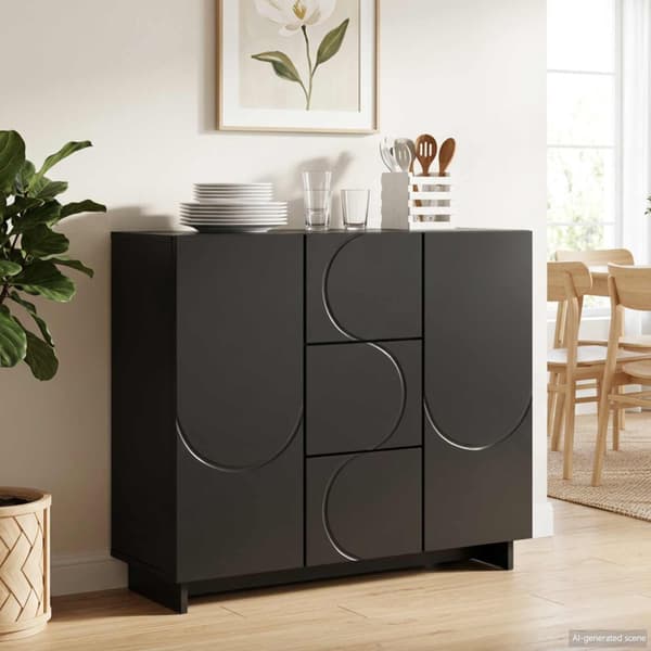Sideboard Svart 85.5 x 31 x 75 cm Konstruerat trä