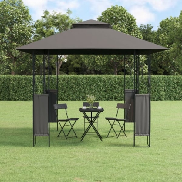 Paviljong med tak antracit 300x300x270 cm stål