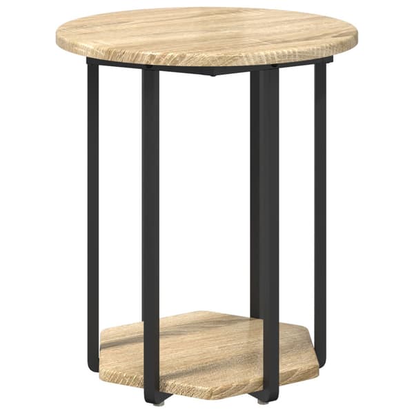 Sidobordsset med hylla 2 pcs Brun