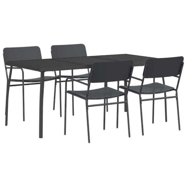Matgrupp 5 st Antracit Stål