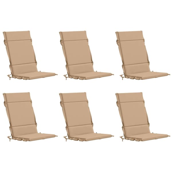 6-delade Höga Ryggstolsdynor GEMERT 6 st 100% Polyester Sand