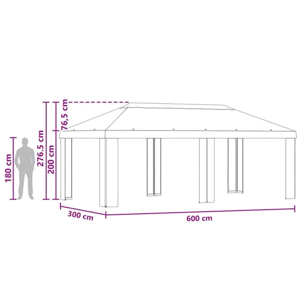 Tältöverdrag 6 x 3 m Beige Polyester 190 gsm