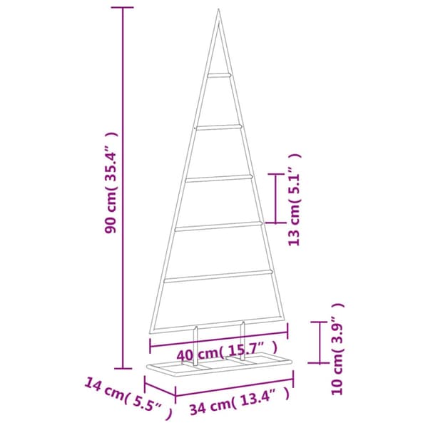Julgran i metall svart 90 cm