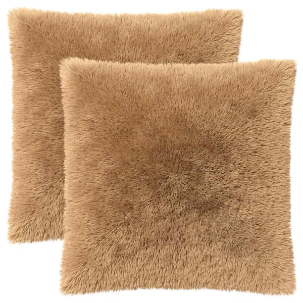 Kuddöverdrag 2 st HEERLEN Taupe 60 x 60 cm PV Fleece