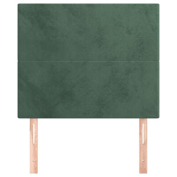 Sänggavel mörkgrön 100x5x118/128 cm sammet