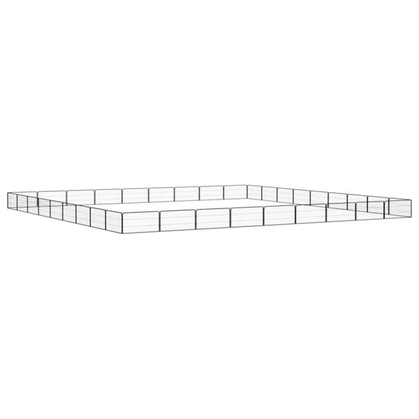 Hundbur 36 paneler svart 100x50 cm pulverlackerat stål