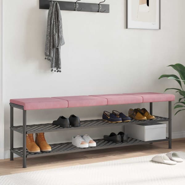 Bänk kudde 4 st Sammet Rosa Djup 35 cm