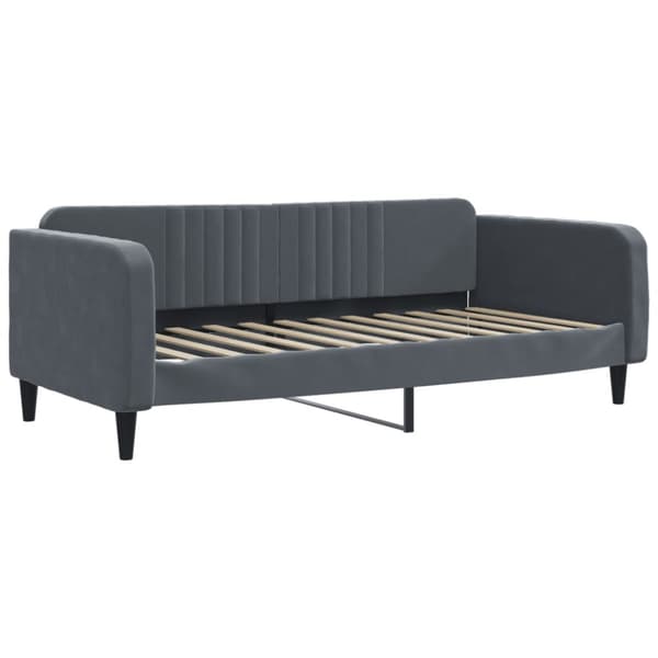Dagbädd utdragbar och madrasser mörkgrå 100x200 cm sammet