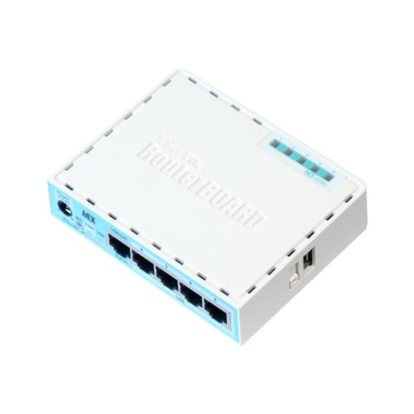 MikroTik RouterBOARD hEX RB750Gr3 - router - skrivbordsmodell Turkos, Vit