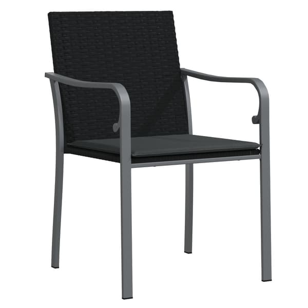 Trädgårdsmöbelset 5 pcs Svart och Grå PE Rattan