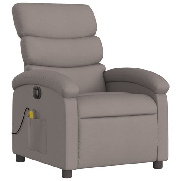 Elektrisk massagefåtölj taupe tyg
