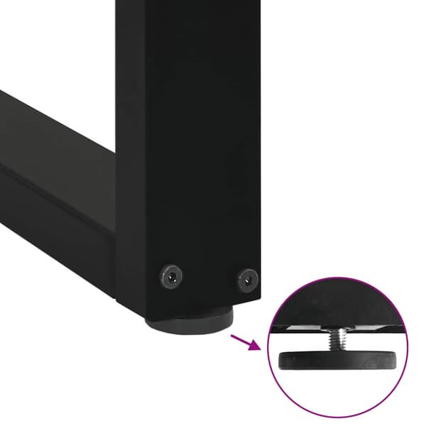 Soffbordsben U-formade 2 st svarta 50x(42-43) cm stål