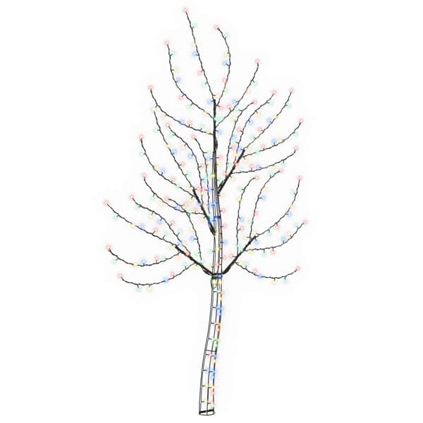 LED-julgran för vägg 180 cm 200 LED-lampor Mångfärgad Stål