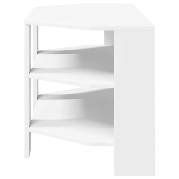 HörnTVSkåp Vit 102x40,5x45cm Konstruerat trä