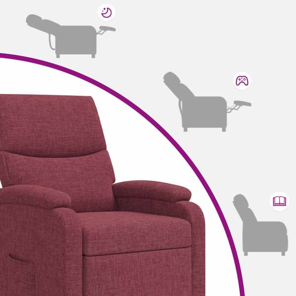 Massagefåtölj Vinröd Tyg