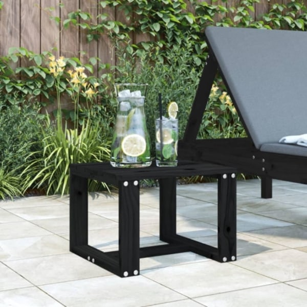 Trädgårdsbord svart 40x38x28,5 cm massiv furu