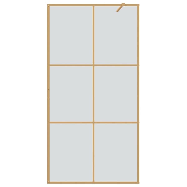 Walk-in Duschvägg Guld 100 x 195 cm härdat glas