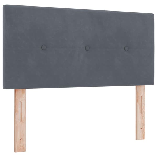 Kontinentalsäng med madrass Mörkgrå 90 x 190 cm Sammet