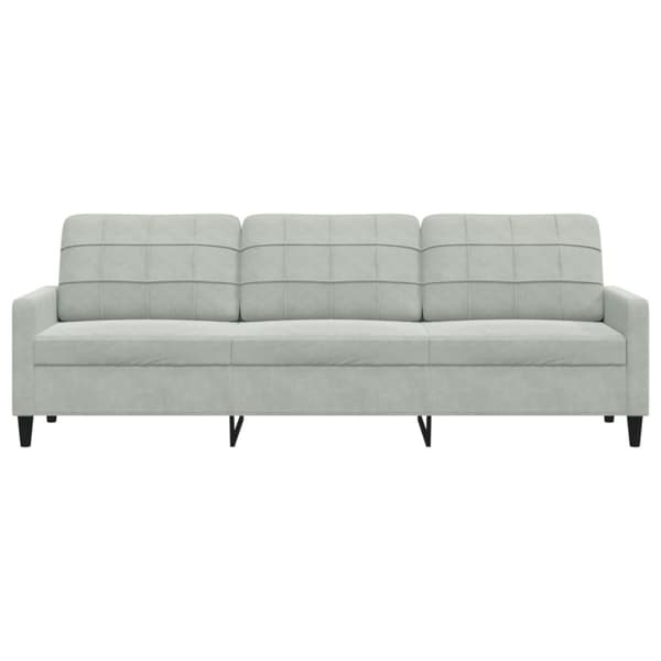 3-sitssoffa ljusgrå 210 cm sammet
