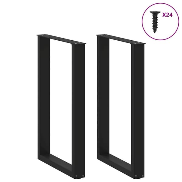 Barbordsben U-formade 2 st svarta 60x(90-91) cm stål