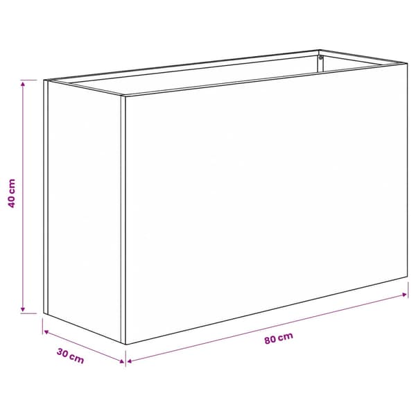 Trädgårdsplanterare 2 st Silver 80 x 30 x 40 cm Rostfritt stål