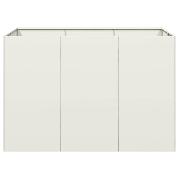 Planteringskärl vit 120x80x80 cm stål
